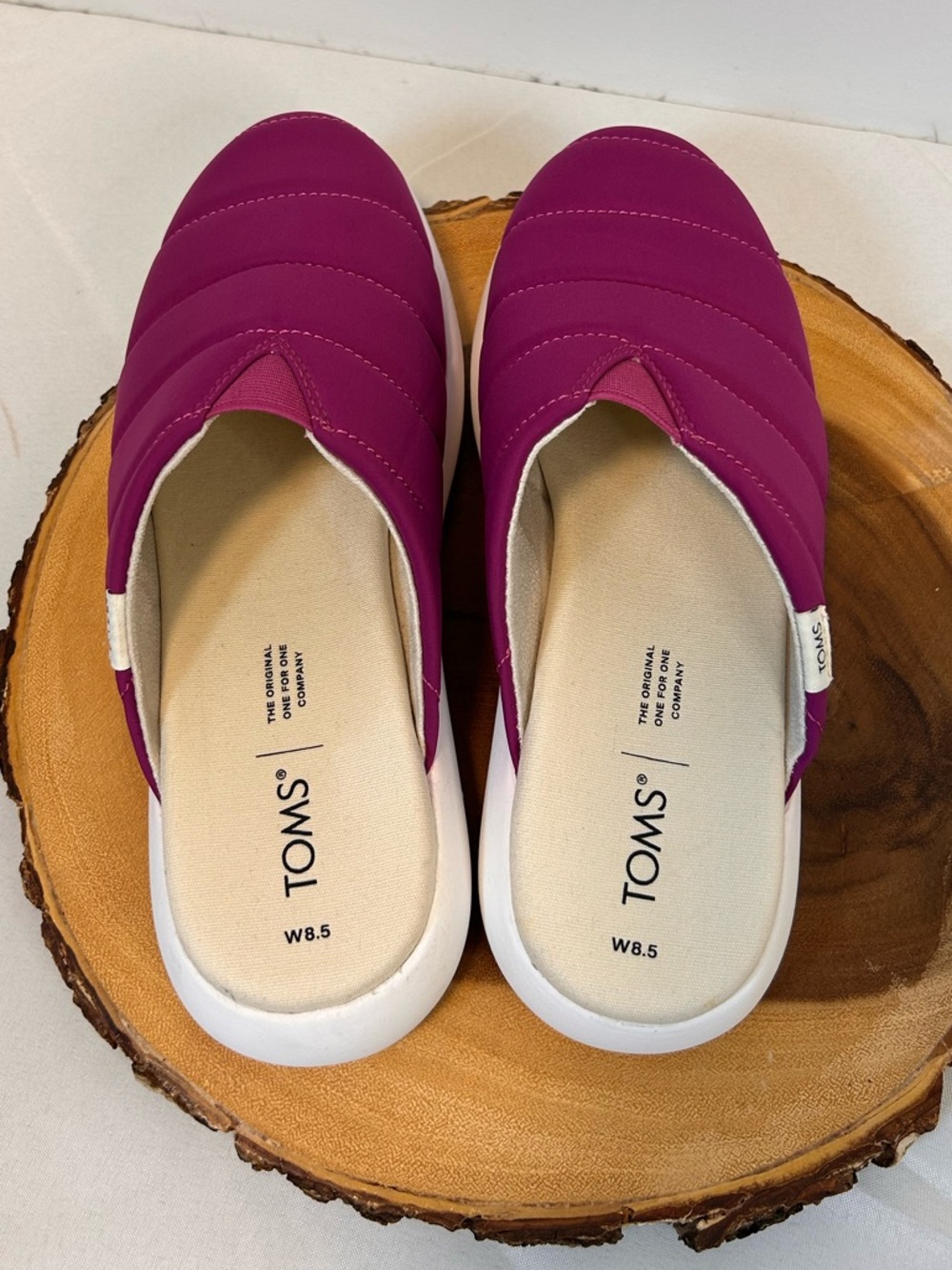 TOMS Alpargata Mallow Puff Mule shoes fuchsia color Women’s 8.5 - Picture 3 of 7